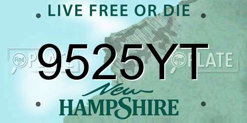 9525YT New Hampshire License Plate
