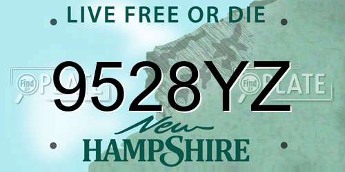 9528YZ New Hampshire License Plate