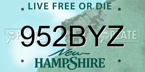 952BYZ New Hampshire License Plate