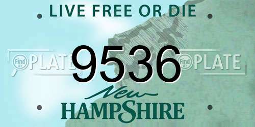 9536 New Hampshire License Plate