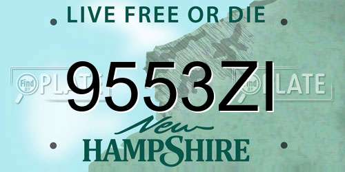 9553ZI New Hampshire License Plate