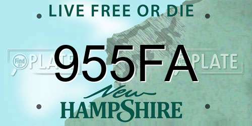 955FA New Hampshire License Plate