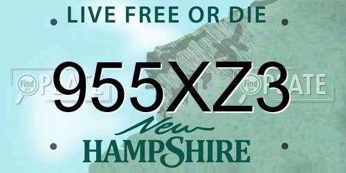 955XZ3 New Hampshire License Plate