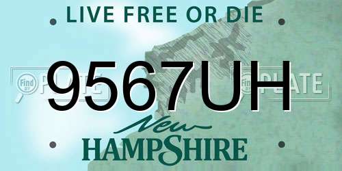 9567UH New Hampshire License Plate