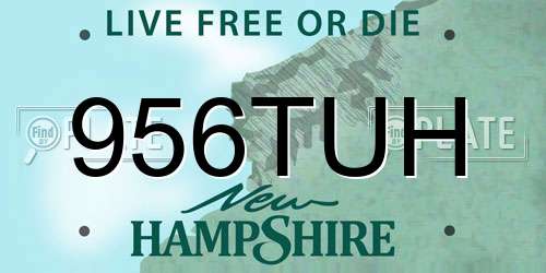 956TUH New Hampshire License Plate