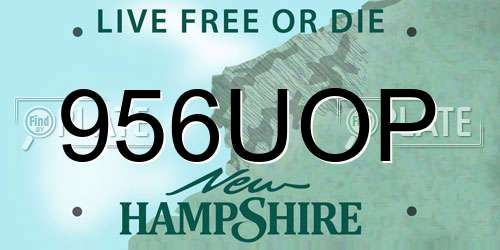 956UOP New Hampshire License Plate