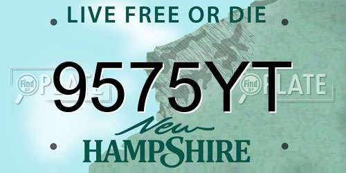 9575YT New Hampshire License Plate