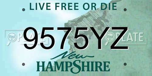 9575YZ New Hampshire License Plate