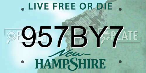 957BY7 New Hampshire License Plate