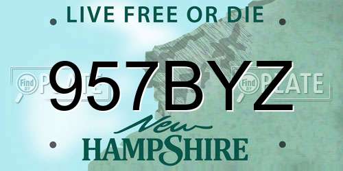 957BYZ New Hampshire License Plate