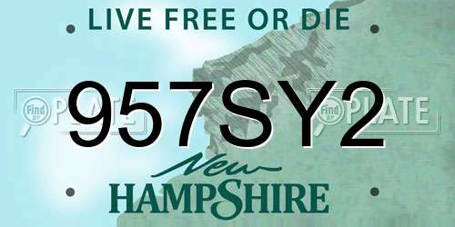 957SY2 New Hampshire License Plate