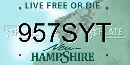 957SYT New Hampshire License Plate