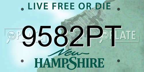 9582PT New Hampshire License Plate