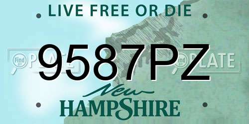 9587PZ New Hampshire License Plate
