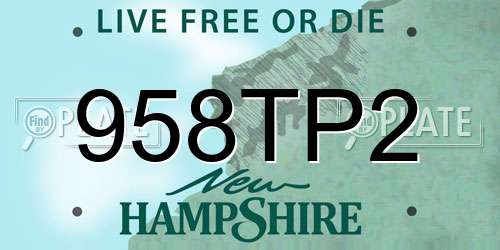 958TP2 New Hampshire License Plate