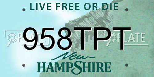 958TPT New Hampshire License Plate