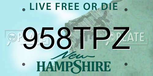 958TPZ New Hampshire License Plate