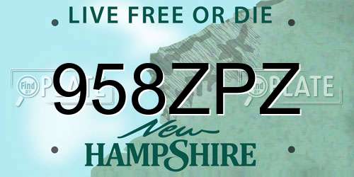 958ZPZ New Hampshire License Plate