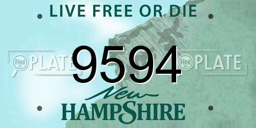 9594 New Hampshire License Plate