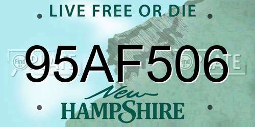 95AF506 New Hampshire License Plate