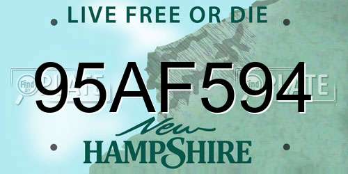 95AF594 New Hampshire License Plate
