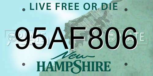 95AF806 New Hampshire License Plate