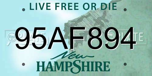 95AF894 New Hampshire License Plate