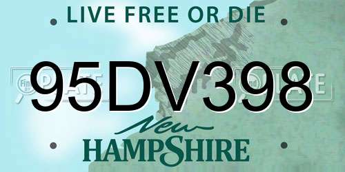 95DV398 New Hampshire License Plate