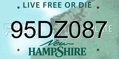 95DZ087 New Hampshire License Plate