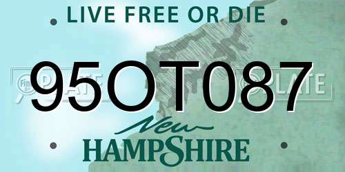 95OT087 New Hampshire License Plate