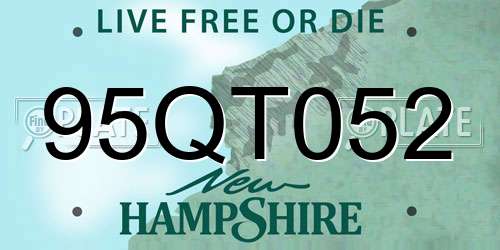 95QT052 New Hampshire License Plate