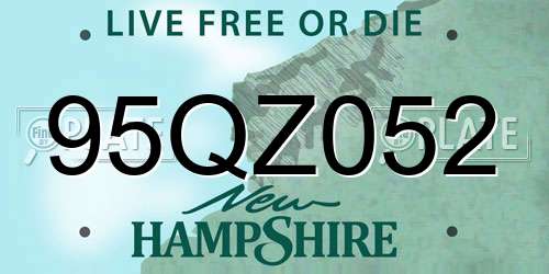 95QZ052 New Hampshire License Plate