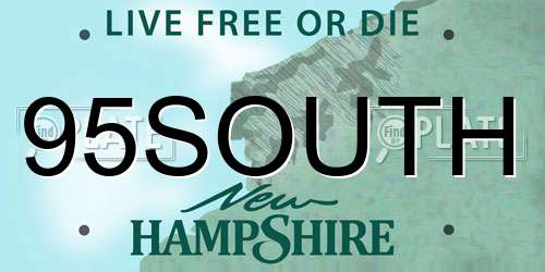 95SOUTH New Hampshire License Plate