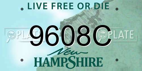 9608C New Hampshire License Plate