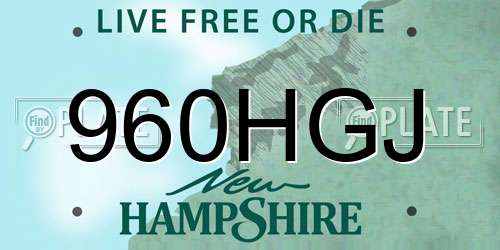 960HGJ New Hampshire License Plate