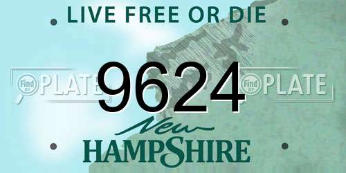 9624 New Hampshire License Plate