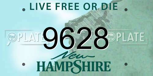 9628 New Hampshire License Plate