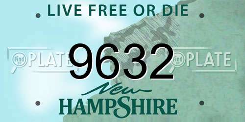 9632 New Hampshire License Plate