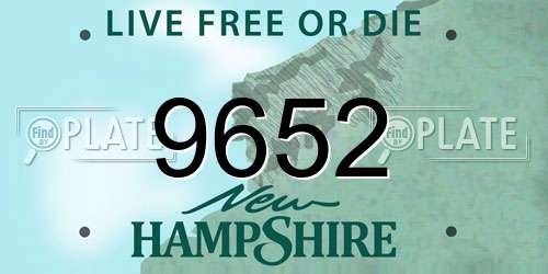 9652 New Hampshire License Plate