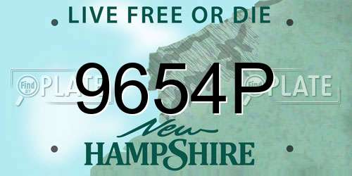 9654P New Hampshire License Plate
