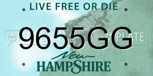 9655GG New Hampshire License Plate