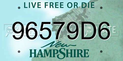 96579D6 New Hampshire License Plate