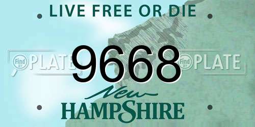 9668 New Hampshire License Plate