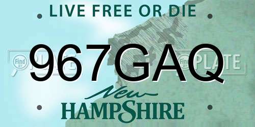 967GAQ New Hampshire License Plate