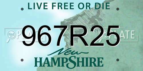 967R25 New Hampshire License Plate