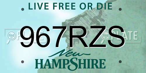 967RZS New Hampshire License Plate