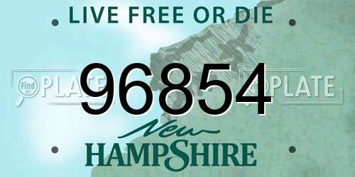 96854 New Hampshire License Plate
