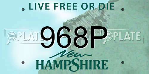 968P New Hampshire License Plate