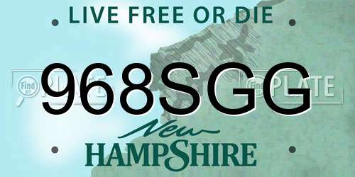 968SGG New Hampshire License Plate