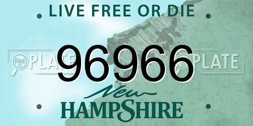 96966 New Hampshire License Plate